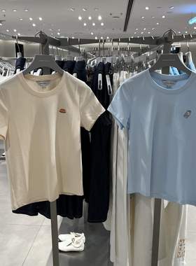 UR国内代购2025夏季女装刺绣圆领短袖T恤UYY450173/450172/450174