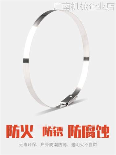 *304不锈钢自锁扎带12x电缆固定座扎丝标牌350金属绑带船用抗氧化