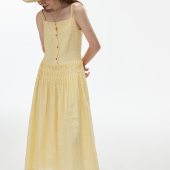 法式 秋屿moment 自制 日常波点吊带连衣裙