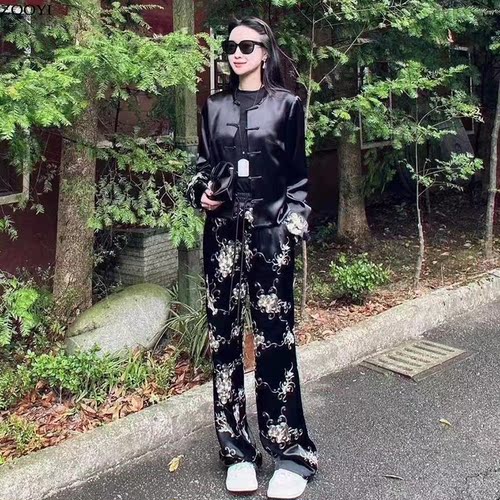 高腰复古ins长裤休闲裤
