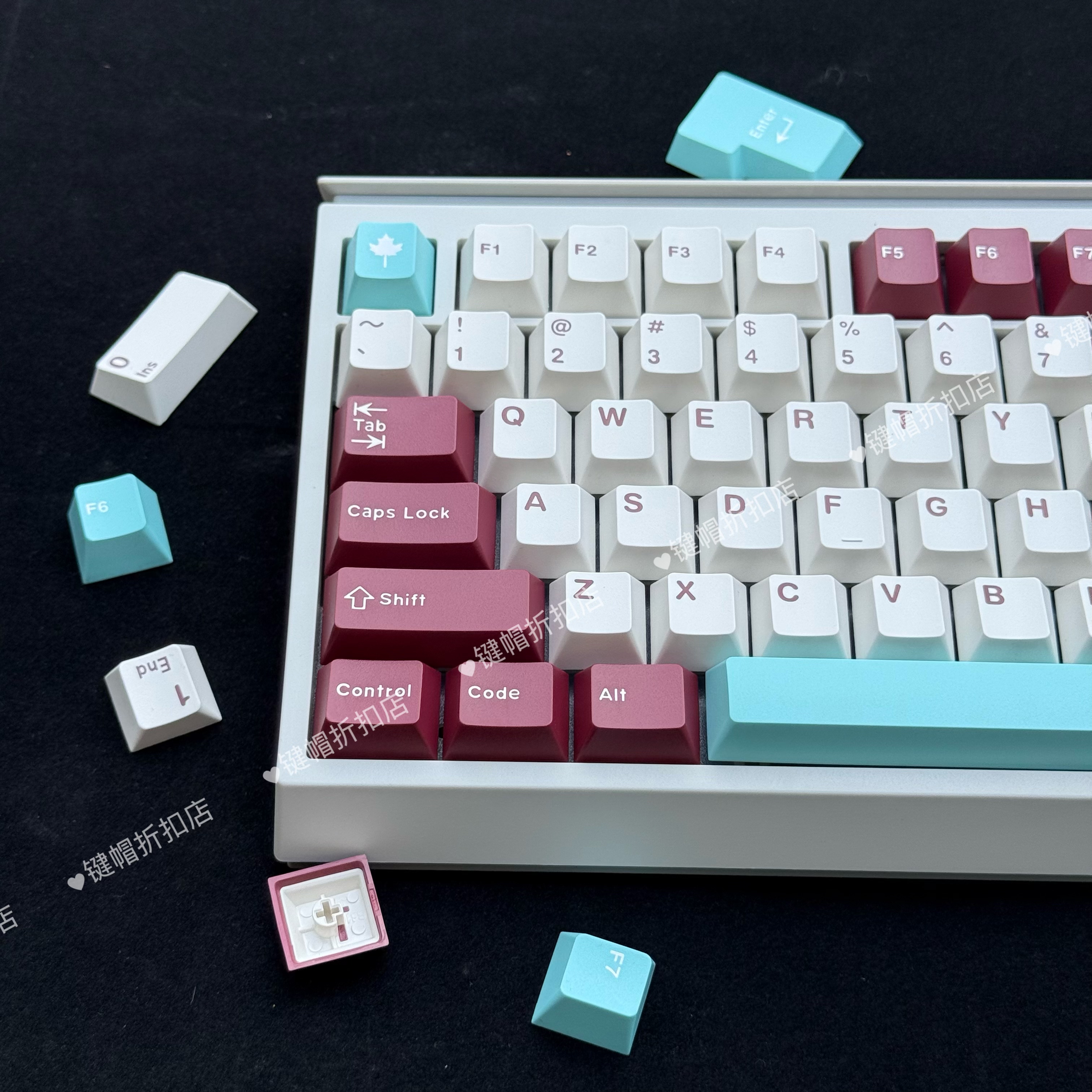 大叶摇曳键帽原厂高度Cherry Keycap双色工艺ABS材质172大全套图片