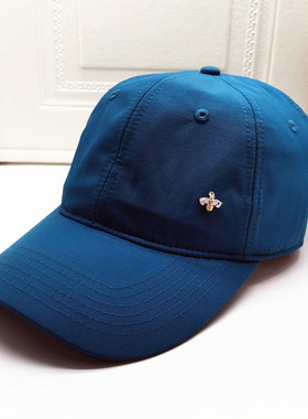 新品男女春夏季青年少年弯檐休闲软顶圆顶速干白色蜜蜂水钻棒球帽