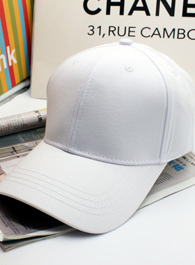 男女大号纯白色63厘米遮阳帽大头围休闲弯檐帽子光版款大码棒球帽