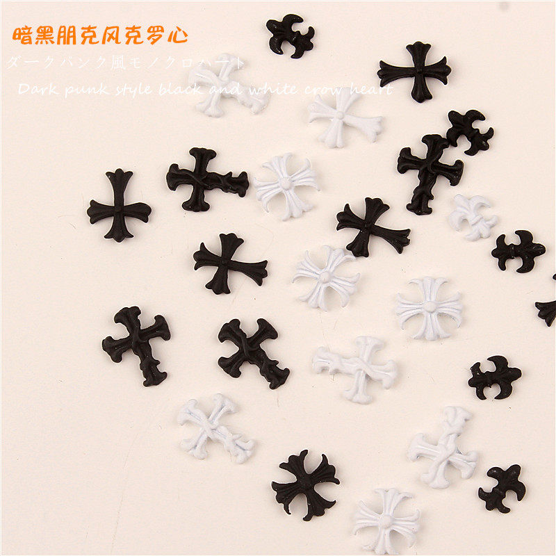 5颗 朋克风复古黑白金属十字架克罗心美甲网红饰品指甲合金钻饰,彩妆/香水/美妆工具,美甲工具,淘宝优惠券,粉丝福利购,淘宝优惠卷