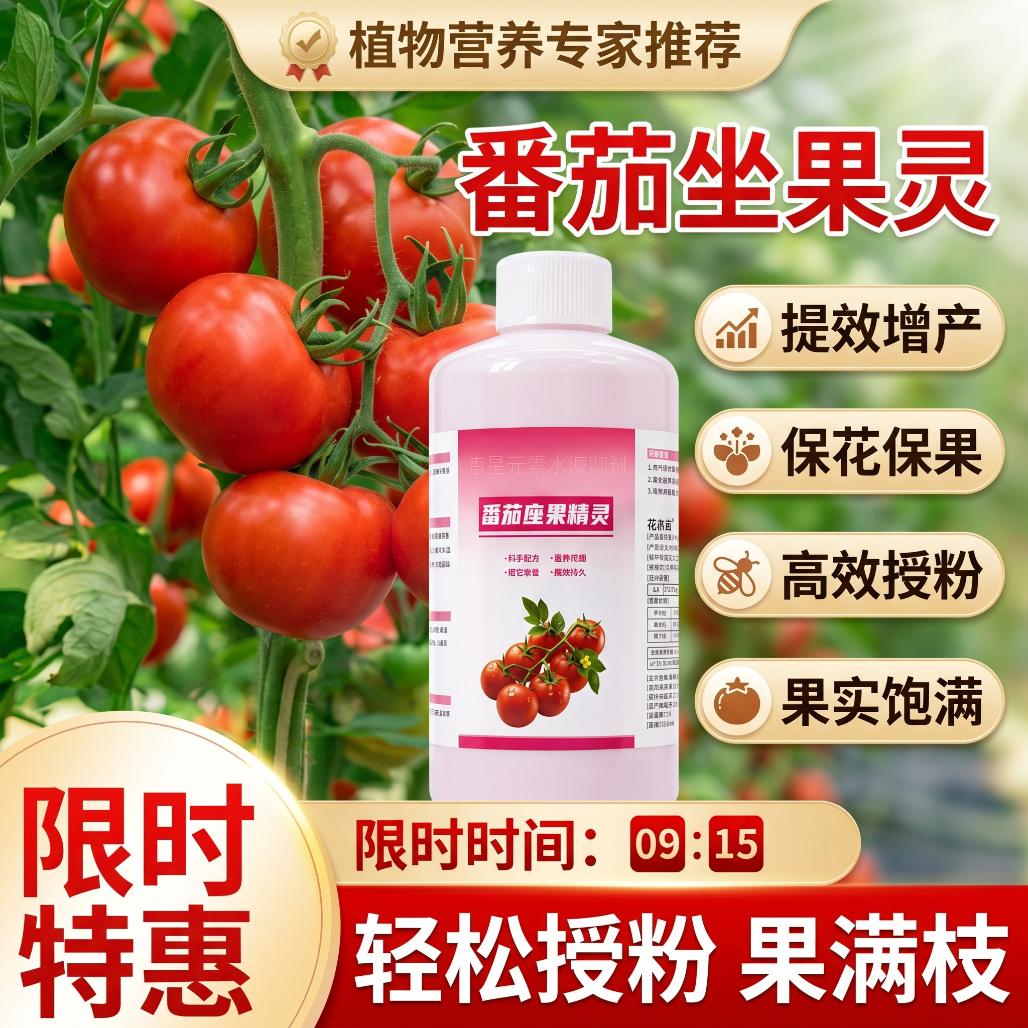 番茄坐果灵专用肥料西红柿点花药授粉沾花高座果增产保花保果神器