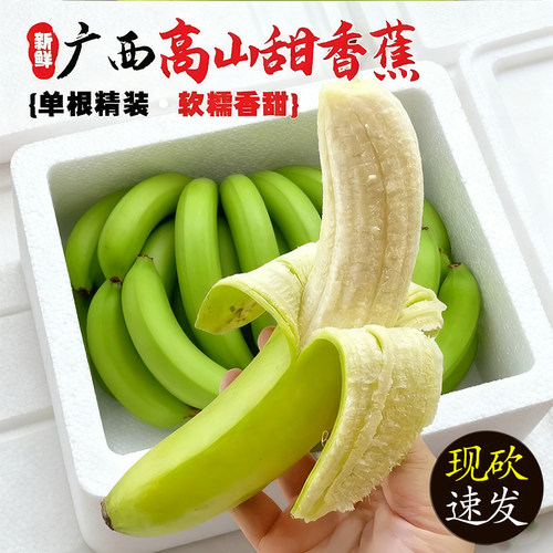 广西高山甜香蕉绿皮蕉软糯香甜威廉斯新鲜香蕉自然熟当季水果整箱