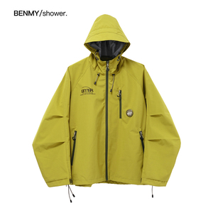 benmyshower国潮2024早春秋新款连帽字母机能冲锋衣男女潮牌外套
