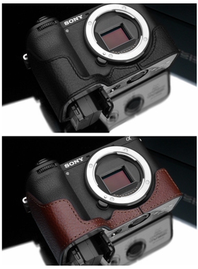 韩国Gariz 索尼a6700 金属底座真皮相机 半身皮套