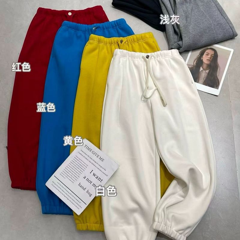 欧货女装冬季新款松紧腰束脚裤
