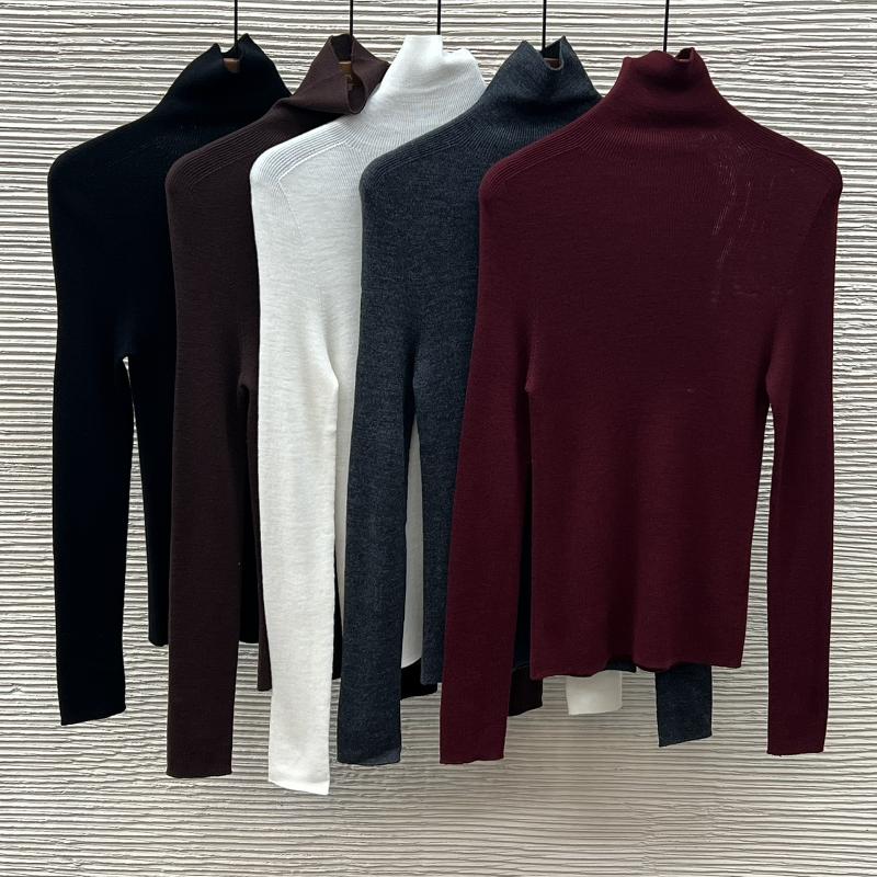 无缝一体超细美丽诺羊毛打底衫女