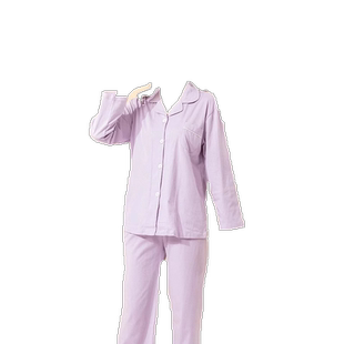 浪莎睡衣女款夏季纯棉长袖2026新款春秋天纯色可外穿家居服套装zl