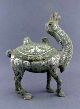 错银骆驼青铜器沙漠包邮怀旧古玩