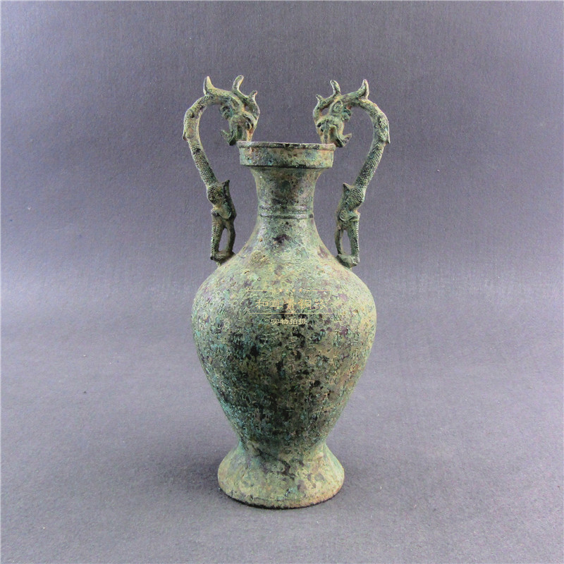 仿古青铜器双龙壶古典工艺品家居摆件别墅装饰开业礼品包邮铜壶