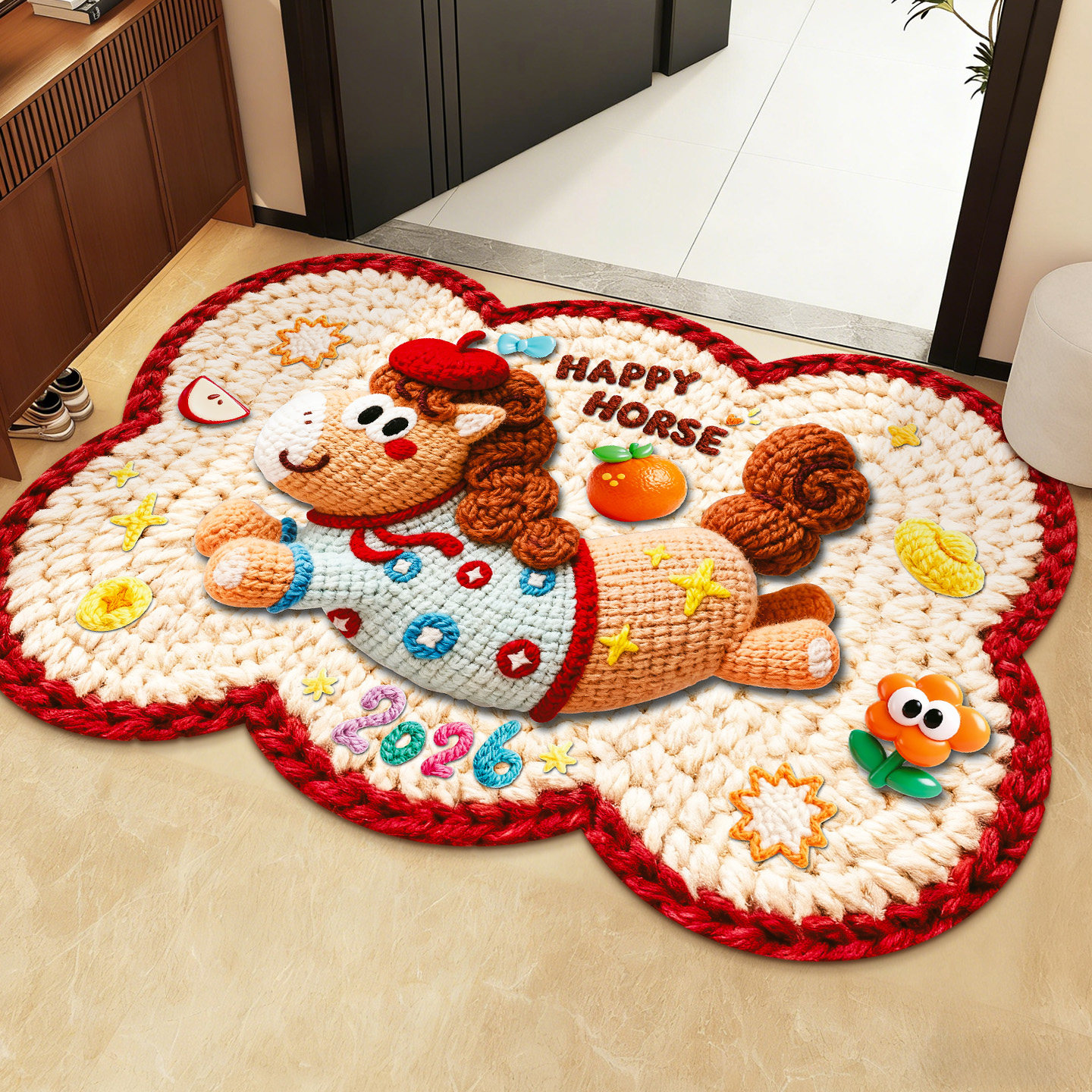 2026马年防滑地垫春节过年入户门客厅脚垫新年氛围场景布置装饰品,节庆用品/礼品,挂饰/生肖挂饰,淘宝优惠券,粉丝福利购,淘宝优惠卷