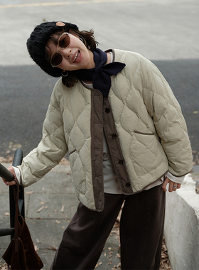 【现货】Botanique植物学“抹茶海盐”90白鸭绒两面穿珩线羽绒服