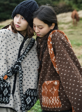 【现货】Botanique植物学 游牧少女 撞色设计可脱卸帽摇粒绒外套