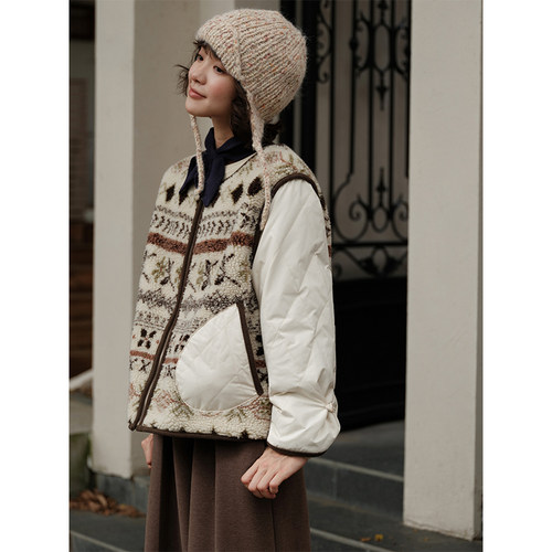 Botanique植物学“假两件”摇粒绒拼接新雪丽棉服