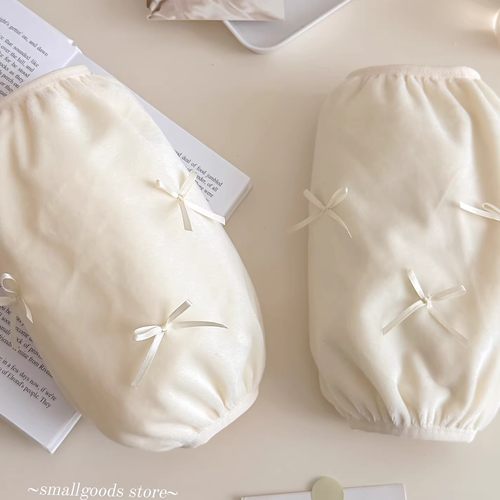 温柔蝴蝶结袖套ins柔软羽绒服外套防污袖套秋冬办公室防脏袖套