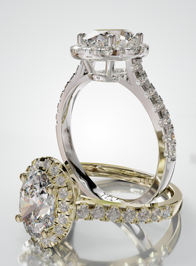 壹钻18K金轻奢璨围镶主石婚戒