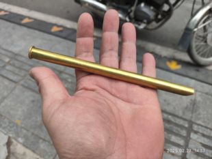 黄铜烟筒嘴竹制水烟筒配件烟嘴水烟筒烟嘴配件纯铜烟筒嘴长度16cm