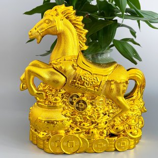 2026马年存钱罐金马糖果盒生肖马招财聚宝盆马到成功公司前台摆件