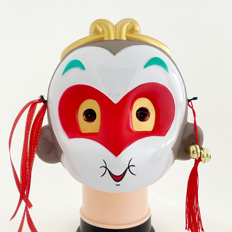 卡通西游记道具成人儿童通用孙悟空面具带铃铛丝绸拍短视频直播用