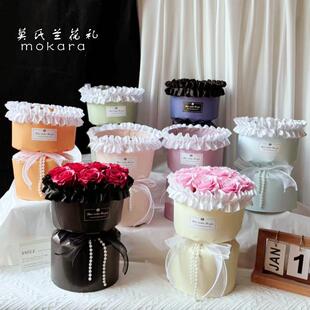 花店批发半成品花束包装 小香风生日送闺蜜 幼儿园毕业礼物花壳子