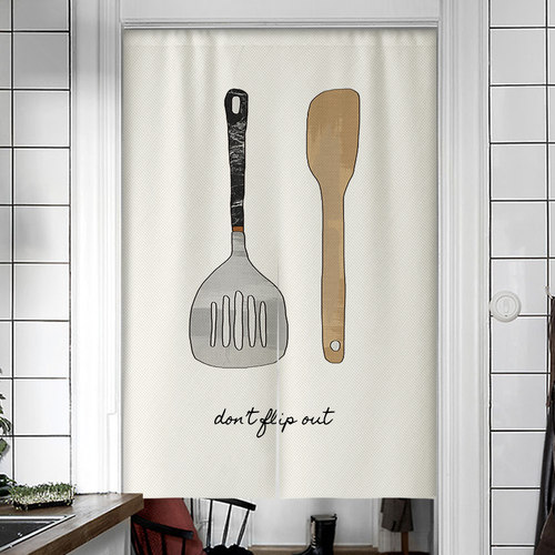 北欧厨房专用门帘遮挡布帘