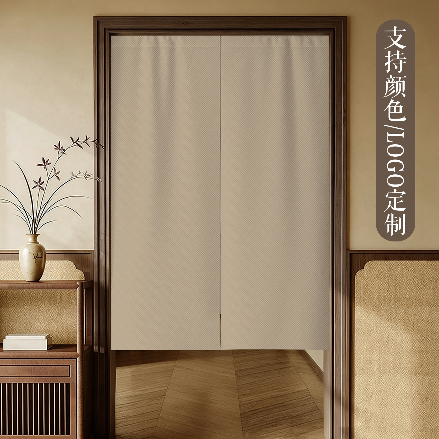 纯色日系门帘隔断帘卫生间遮挡帘厨房厕所挂帘洗手间卧室半截布帘