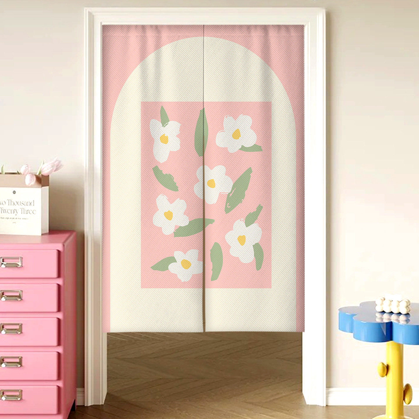 门帘遮挡帘女生卧室防隐私厨房卫生洗手间半截隔断布帘免打孔磁吸