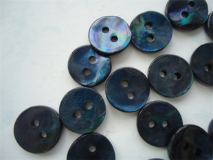 深藏青色海贝贝壳纽扣子大小齐全深蓝彩色两眼薄款 贝壳纽扣子衬衫