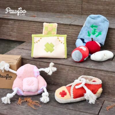 宠物藏食玩具破坏王系列  Pawfoo Lab巡回互动绳结发声petisan