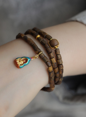 真正的沉香懂货的收天然沉香多圈油性超好搭配沉香配饰珐琅彩吊坠