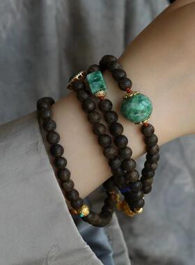 女天然沉香翡翠蜜蜡珍珠多宝设计