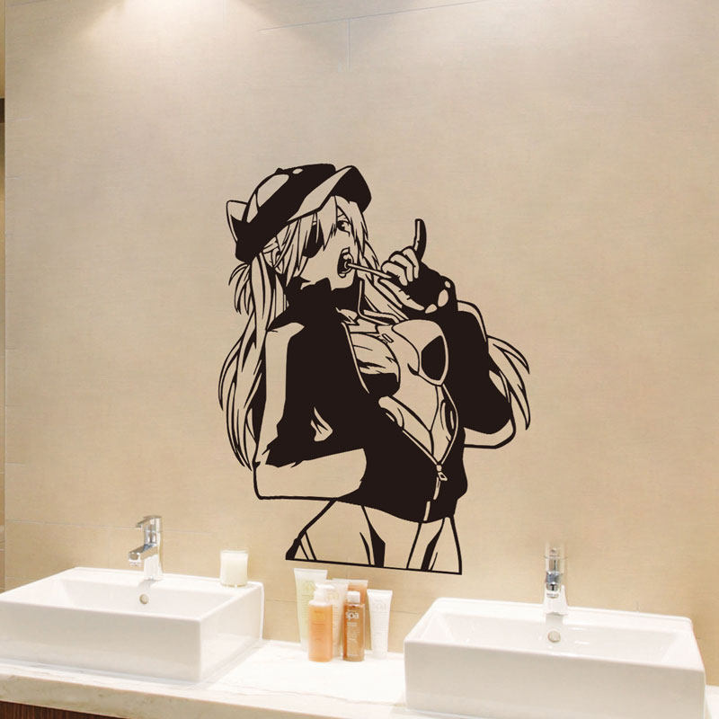 新世纪福音战士eva明日香动漫墙贴卡通贴纸二次元墙纸防水车贴