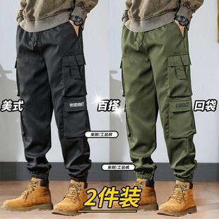 裤 劳保工装 子男日系宽松裤 耐磨休闲束脚裤 夏季 潮流百搭潮长裤 新款
