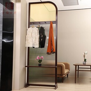 全实木衣帽架落地家用挂衣架卧室房间木质晾衣服架简易立式杆隔断