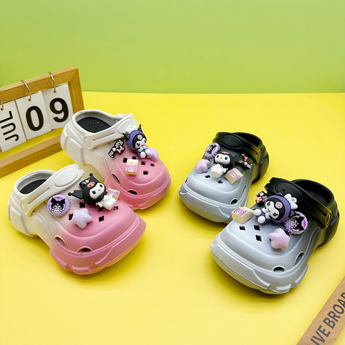 夏季外穿百搭男女童软底防滑凉拖鞋新款卡通瓶盖库洛米EVA洞洞鞋