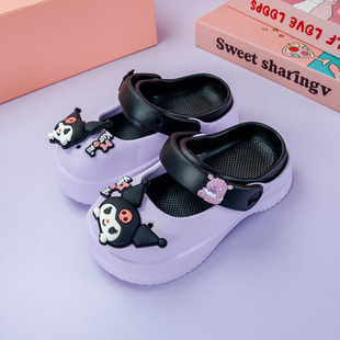 卡通大头库洛米男女童洞洞鞋 亲子外穿时尚 穿搭拖鞋 防滑增高包头鞋
