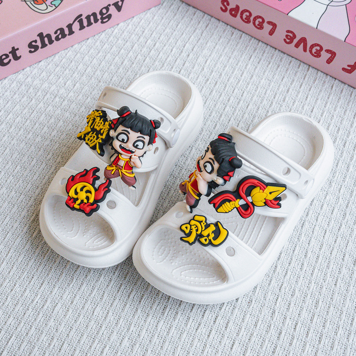 新款卡通小哪吒eva亲子鞋夏季百搭男童女童时尚凉鞋厚底防滑拖鞋,童鞋/婴儿鞋/亲子鞋,亲子鞋,淘宝优惠券,粉丝福利购,淘宝优惠卷