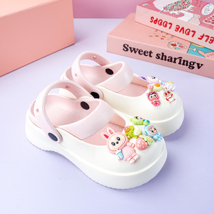 卡通水果拉布布男女童洞洞鞋 亲子外穿时尚 穿搭拖鞋 防滑增高包头鞋