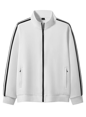 (工厂直销）S-6XL情侣春秋款三条杠装男女情侣款运动休闲夹克二次