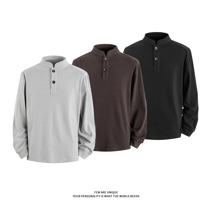 高品质秋季卫衣男士新款百搭商务半高领套头德绒打底衫上衣服长袖