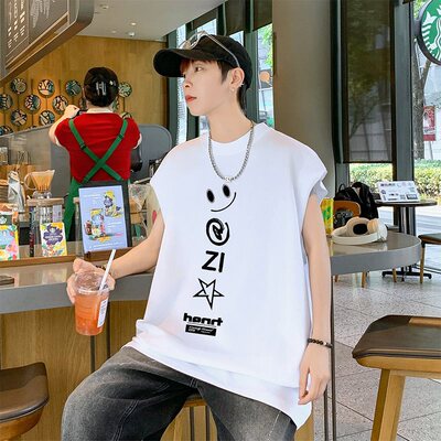 26695港风新款印花背心2026春夏新款男士高品质韩版休闲舒适百搭