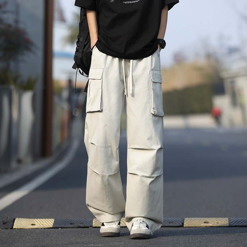 【控价99】工装裤男美式潮牌宽松痞帅多口袋军绿色束脚裤四季潮流,男装,休闲裤,淘宝优惠券,粉丝福利购,淘宝优惠卷