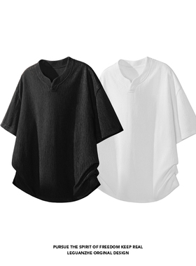 HT26026改短 港风白底大码肌理感短袖T恤M-5X HT26037-特P15-控价