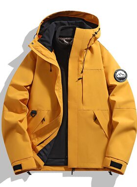26188-6199新款情侣秋冬户外防风防水冲锋衣三合一加厚冲锋衣