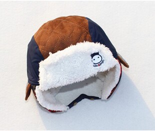 韩版al童帽儿童秋冬护耳帽男童套头加绒帽子宝宝雷锋帽婴儿厚帽