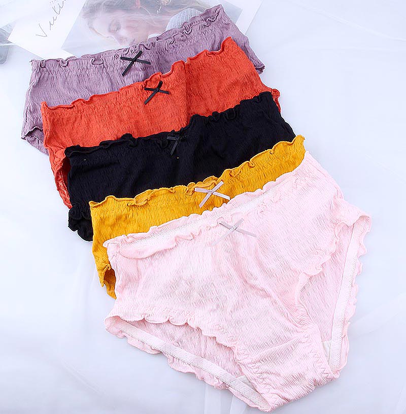 荷叶边日系甜美风纯棉裆三角裤