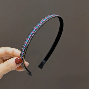 发箍小众设计感防滑压发头箍洗脸碎发整理发卡 复古民族风刺绣细款